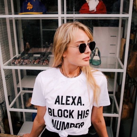 ALEXA. BLOCK HIS NUMBER  GRAPHIC TEE - Picture 2 of 2